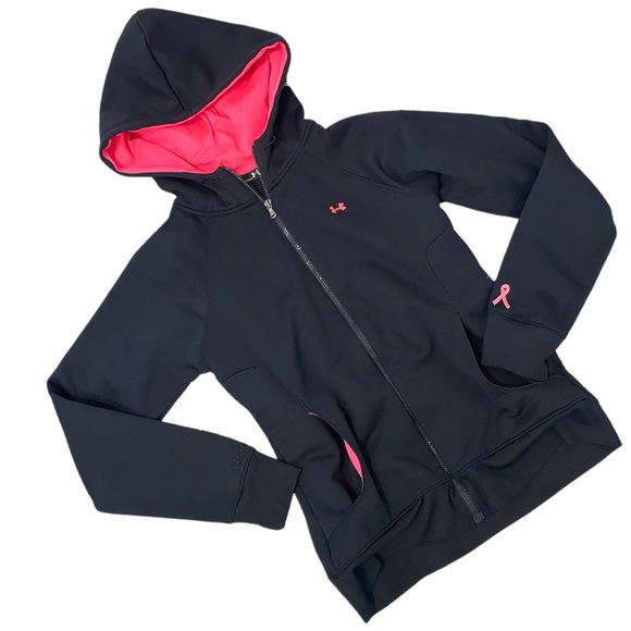 Under Armour Jackets & Blazers - Under Armour Black and Pink Hoodie Jacket